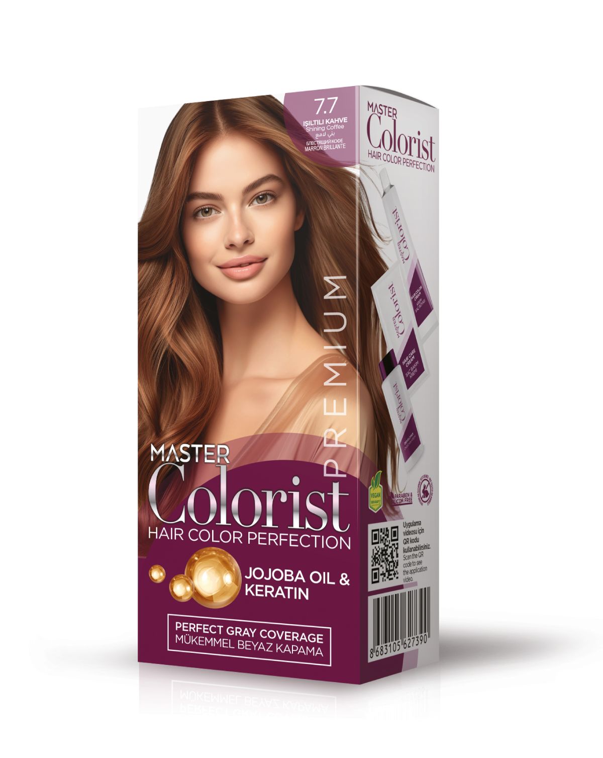 color7life Master Colorist Premium Yarı Kit 7.7 Işıltılı Kahve – Lila Kozmetik
