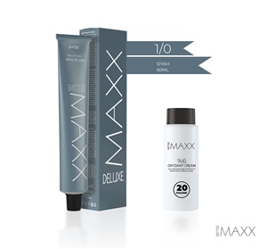MAXX DELUXE  1.0  Siyah Krem Tüp Boya -20 V Oksidan 60 ml