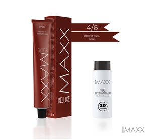 MAXX DELUXE  4.6  Bronz Kızıl Krem Tüp Boya -20 V Oksidan 60 ml