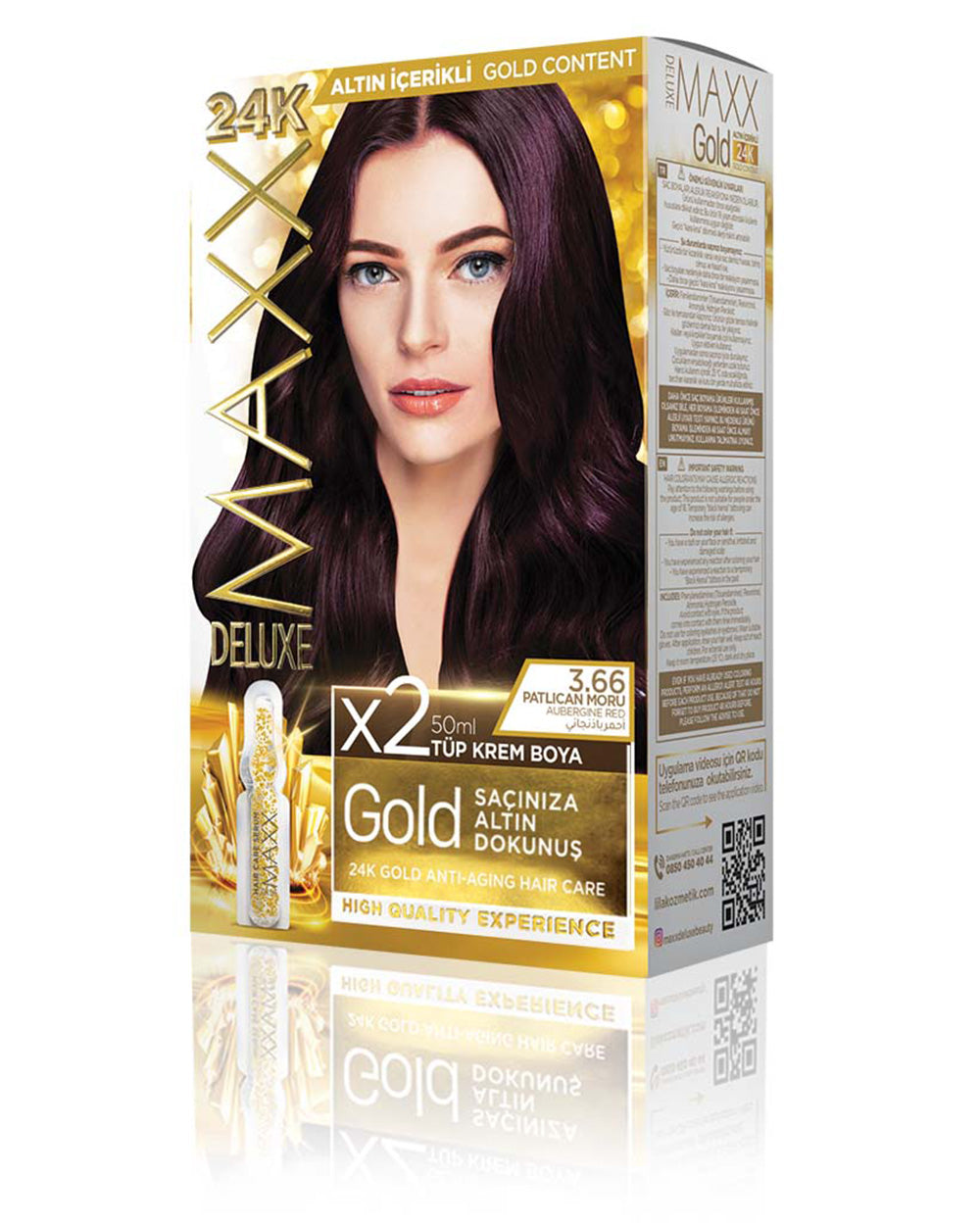 MAXX DELUXE GOLD BEAUTY SET BOYA 3.66 PATLICAN MORU
