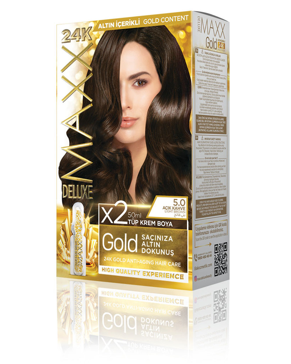 MAXX DELUXE GOLD BEAUTY SET BOYA 5.0 AÇIK KAHVE