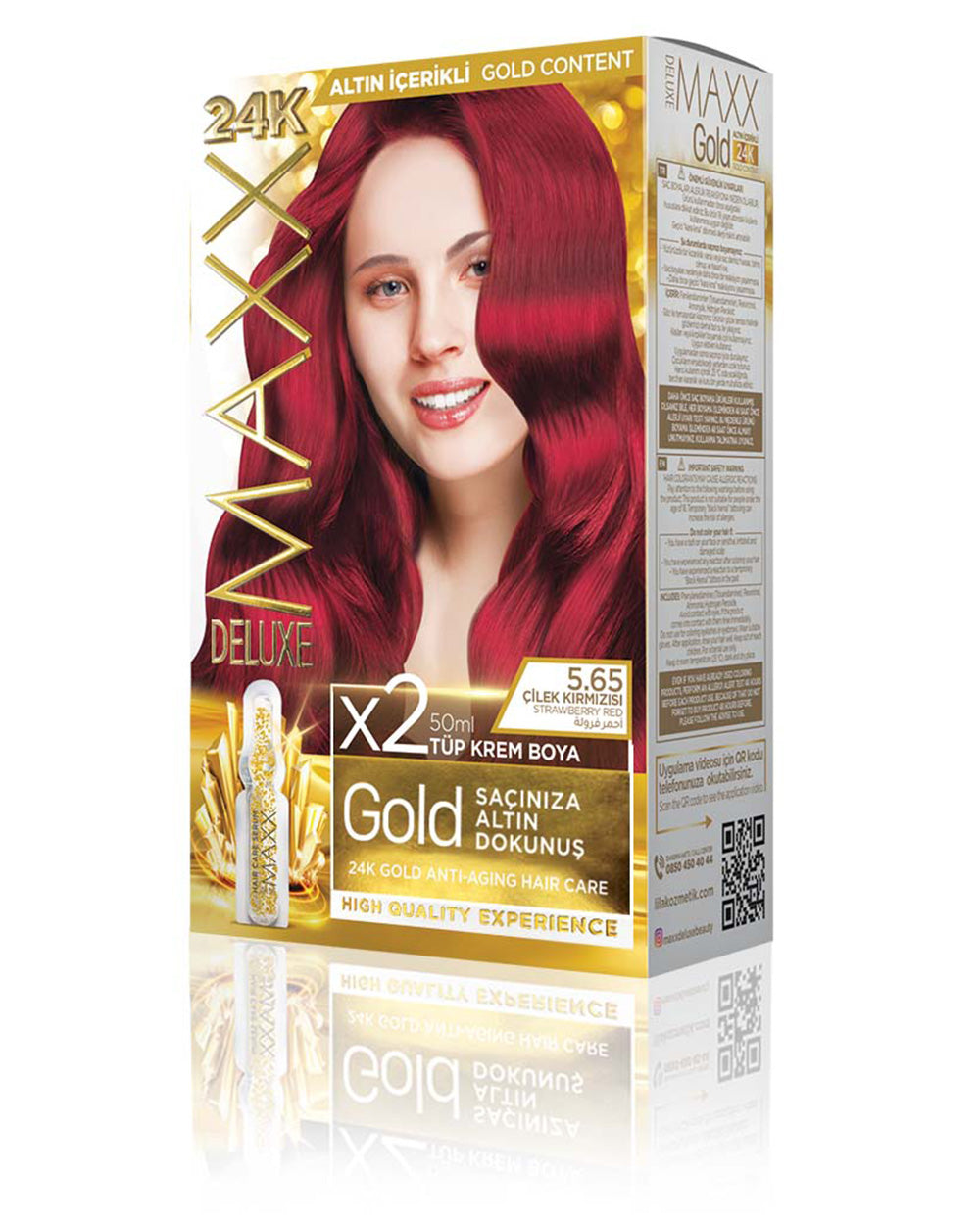 MAXX DELUXE GOLD BEAUTY SET BOYA 5.65 ÇİLEK KIRMIZISI