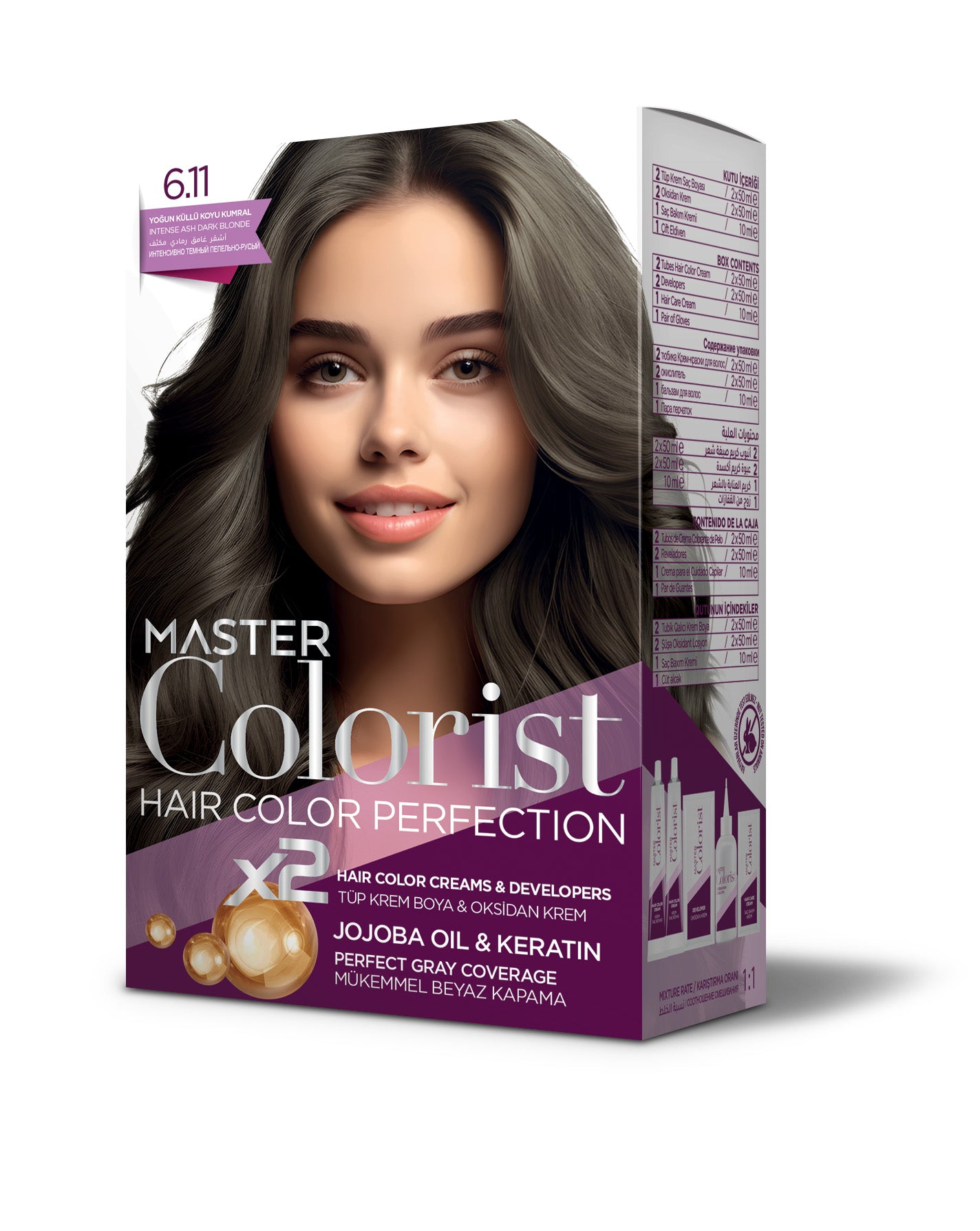 Master Colorist Set Boya 6.11 Yoğun Küllü Koyu Kumral – Lila Kozmetik