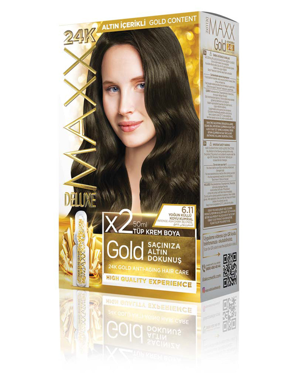 MAXX DELUXE GOLD BEAUTY SET BOYA 6.11 YOĞUN KÜLLÜ KOYU KUMRAL