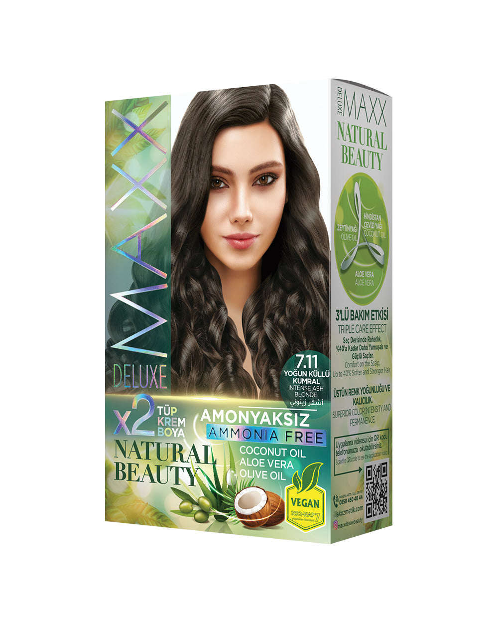 Maxx Deluxe Set Boya Amonyaksız 7.11 Yoğun Küllü Kumral