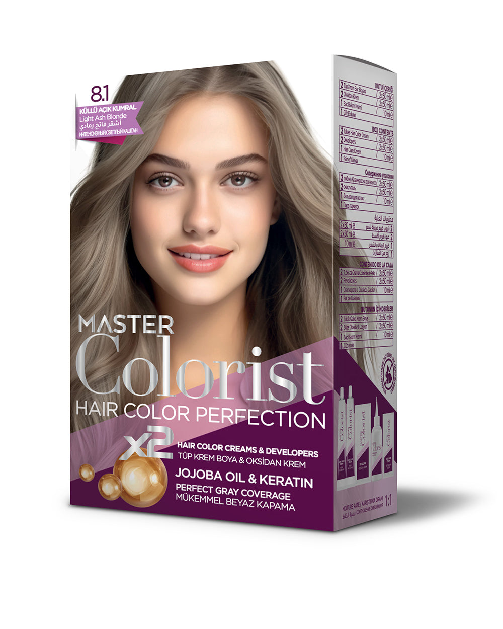 MASTER COLORİST SET BOYA 8.1 KÜLLÜ AÇIK KUMRAL