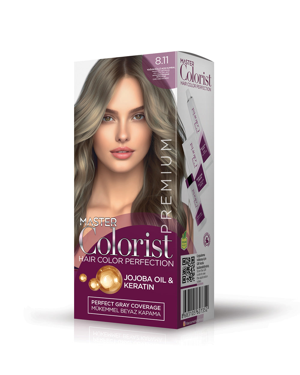 MASTER COLORIST PREMIUM YARI KİT  8.11 YOĞUN AÇIK KÜLLÜ KUMRAL