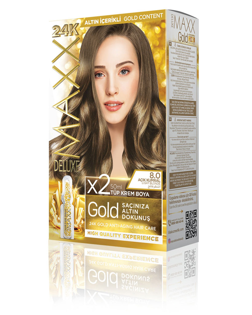 MAXX DELUXE GOLD BEAUTY SET BOYA 8.0 AÇIK KUMRAL
