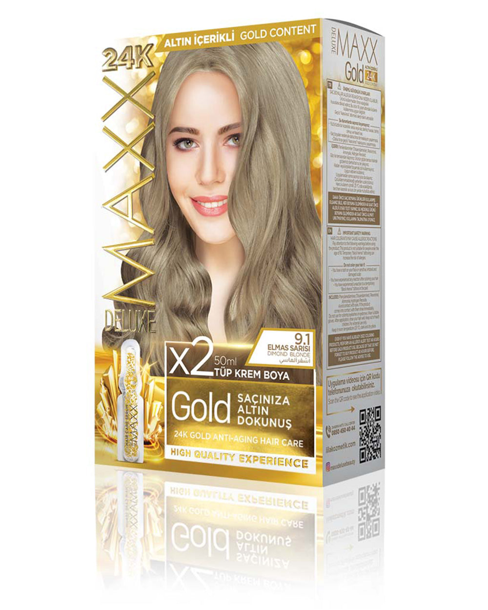 MAXX DELUXE GOLD BEAUTY SET BOYA 9.1 ELMAS SARISI