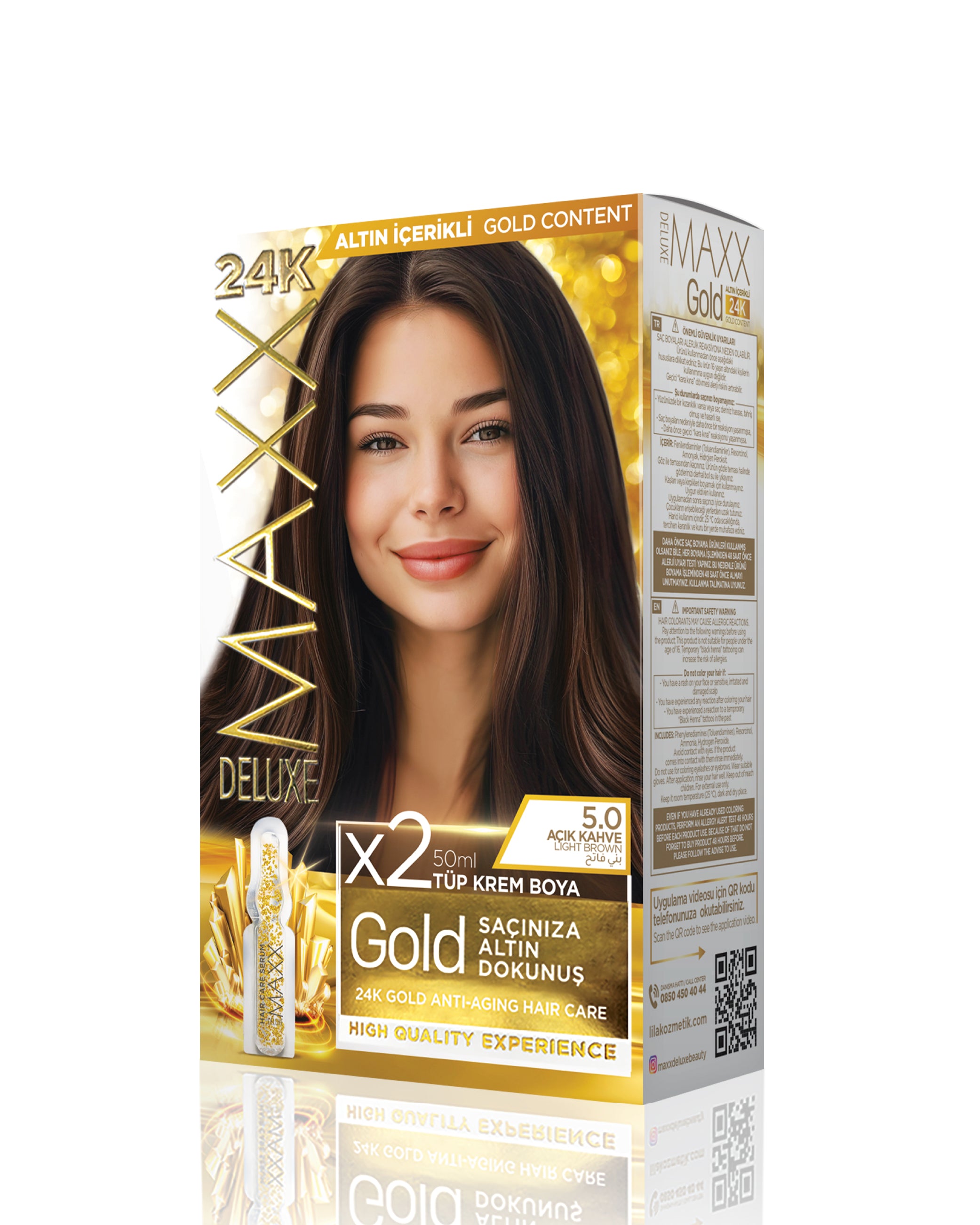 Maxx Deluxe Gold Beauty Set Boya 5.0 Açık Kahve