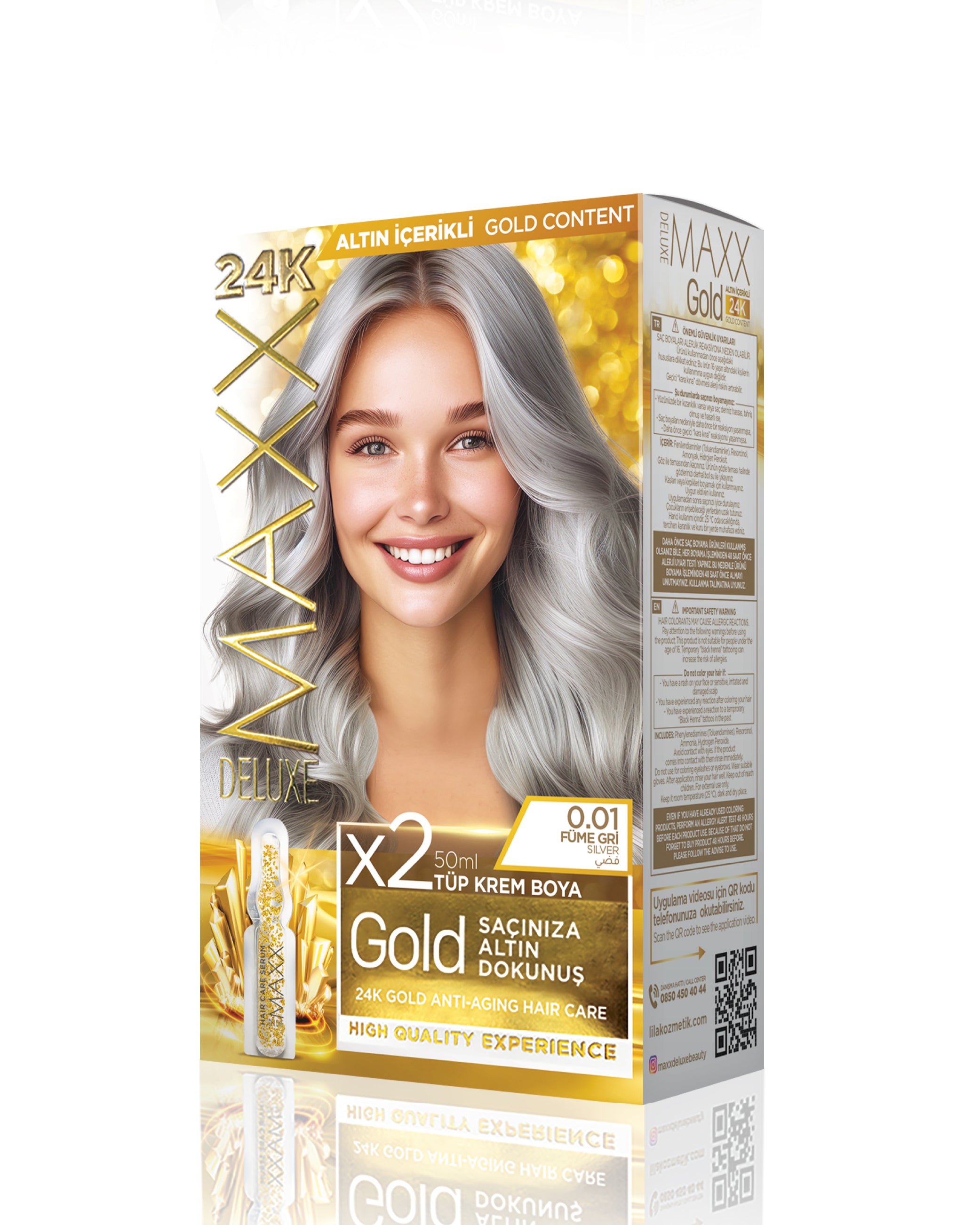 Maxx Deluxe Gold Beauty Set Boya 0.01 Füme Gri
