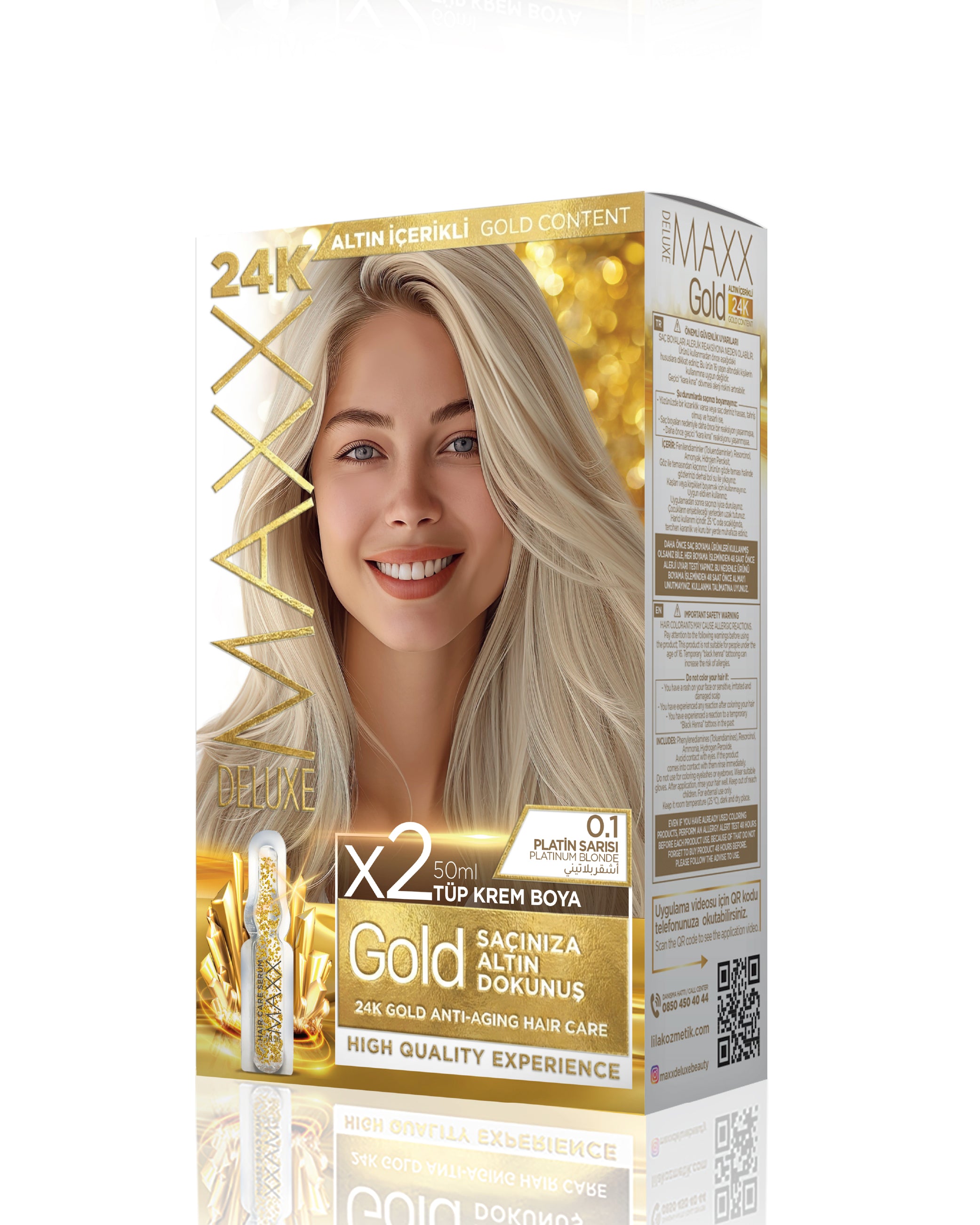 Maxx Deluxe Gold Beauty Set Boya 0.1 Platin Sarısı