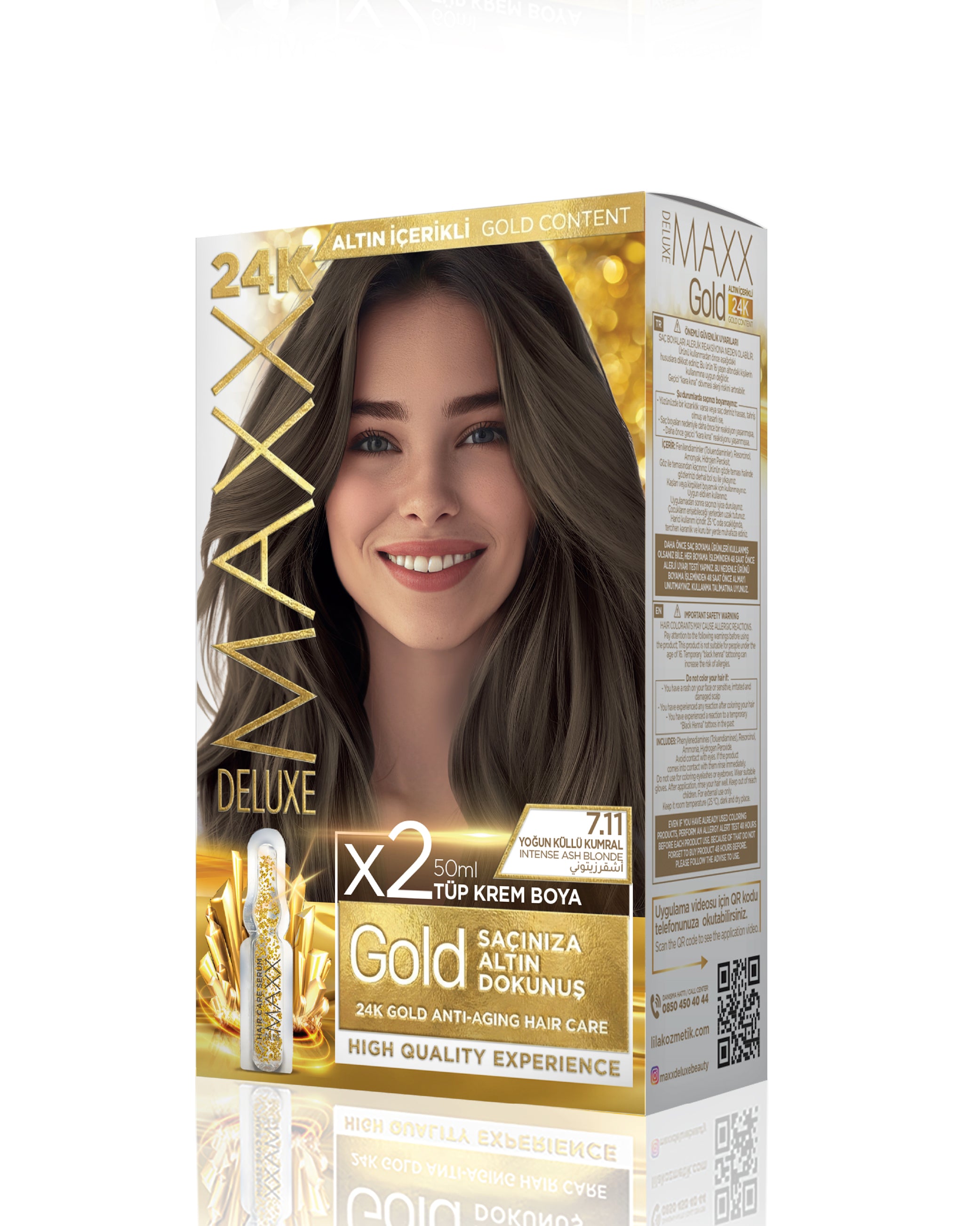Maxx Deluxe Gold Beauty Set Boya 7.11 Yoğun Küllü Kumral
