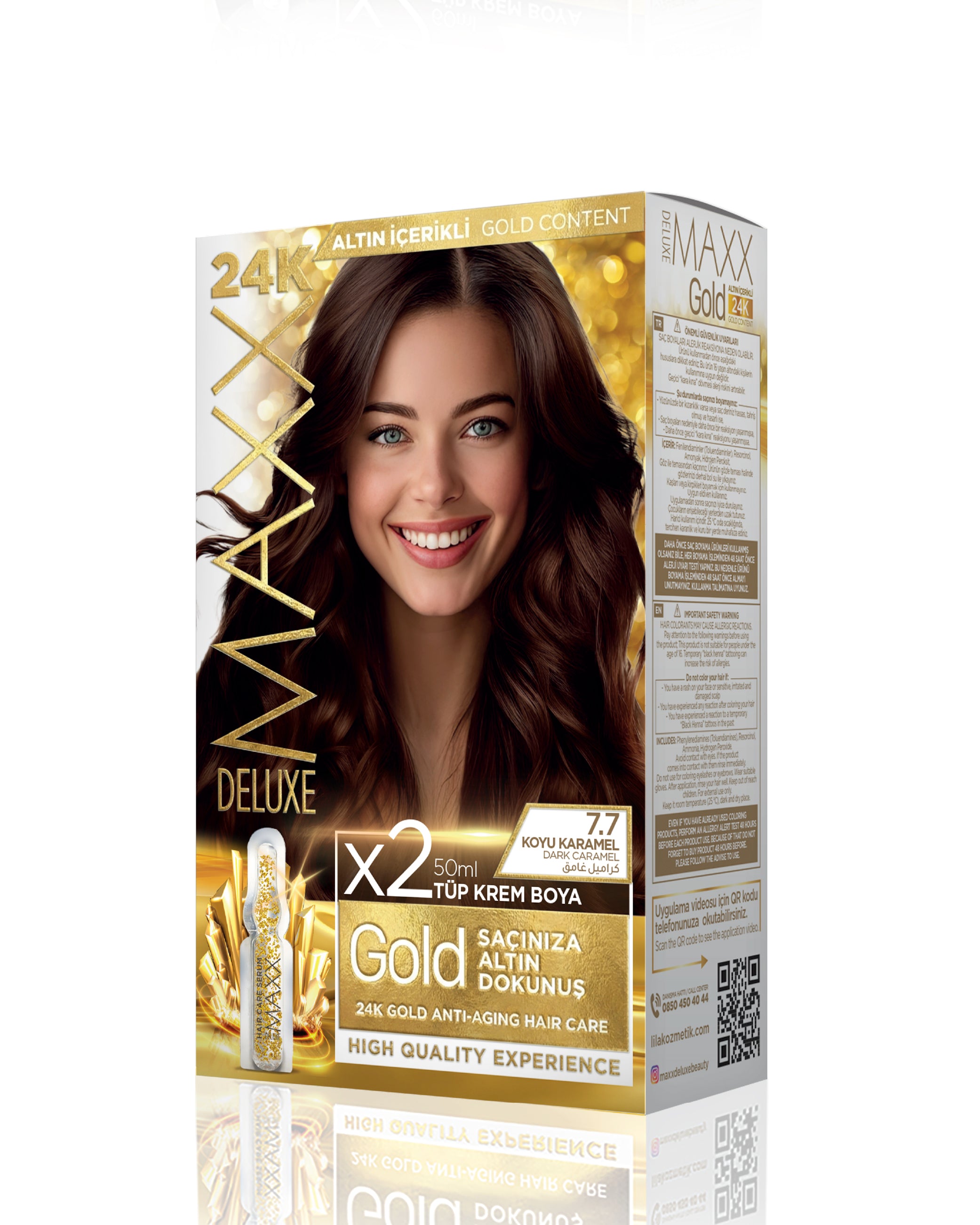 Maxx Deluxe Gold Beauty Set Boya 7.7 Koyu Karamel