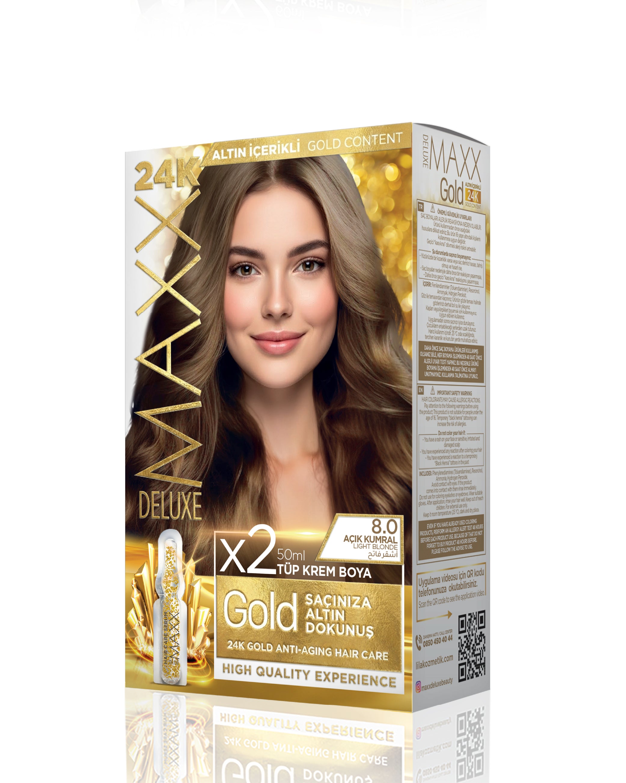 Maxx Deluxe Gold Beauty Set Boya 8.0 Açık Kumral