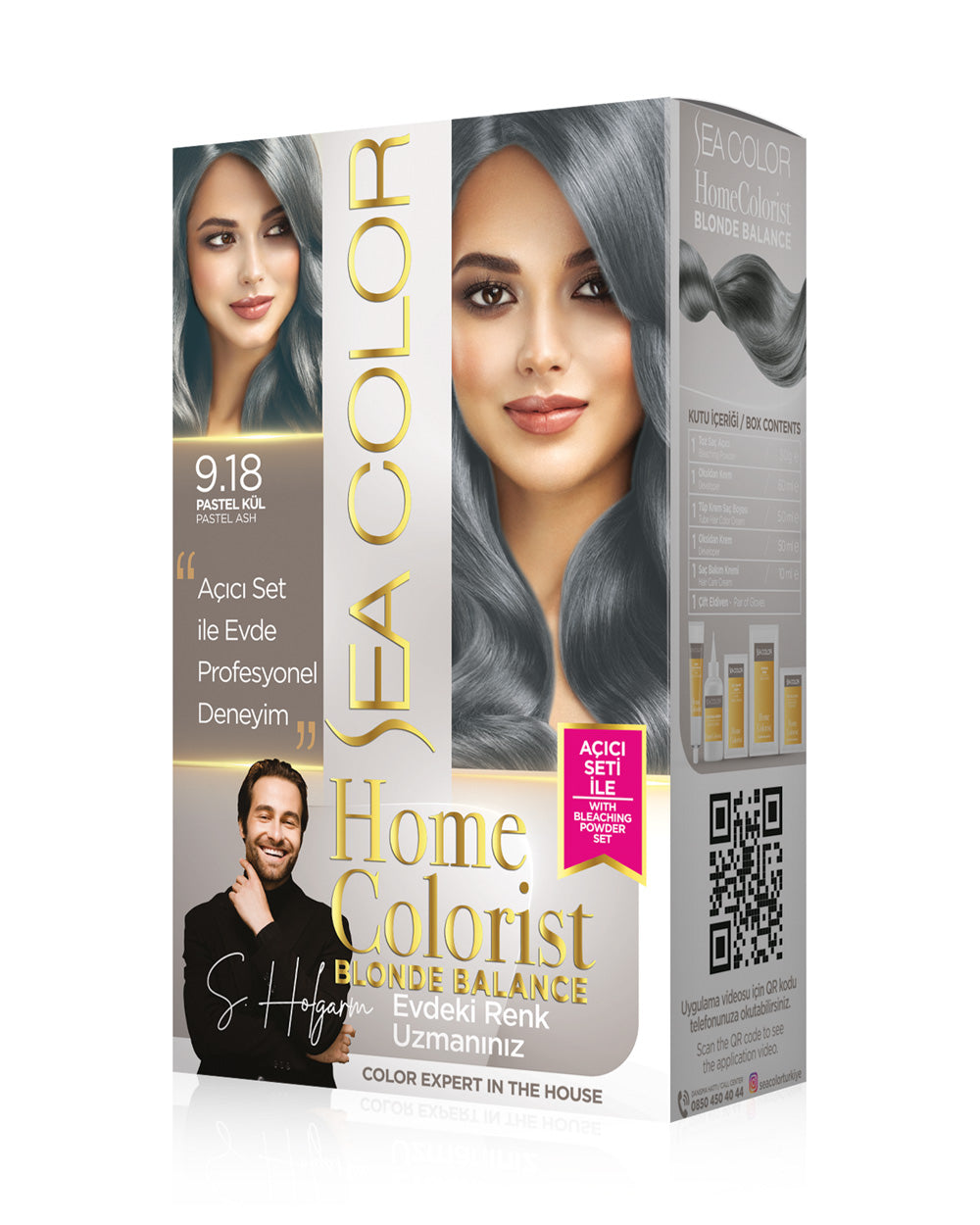 SEA COLOR HOMECOLORİST SET BOYA 9.18 PASTEL KÜL