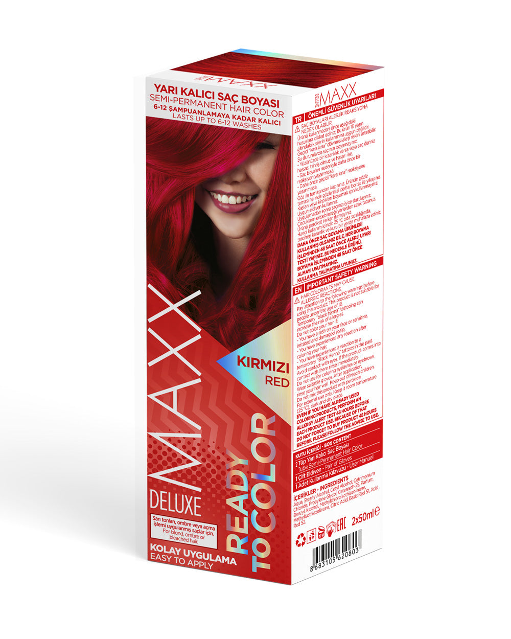 MAXX DELUXE YARI KALICI TÜP BOYA KIRMIZI