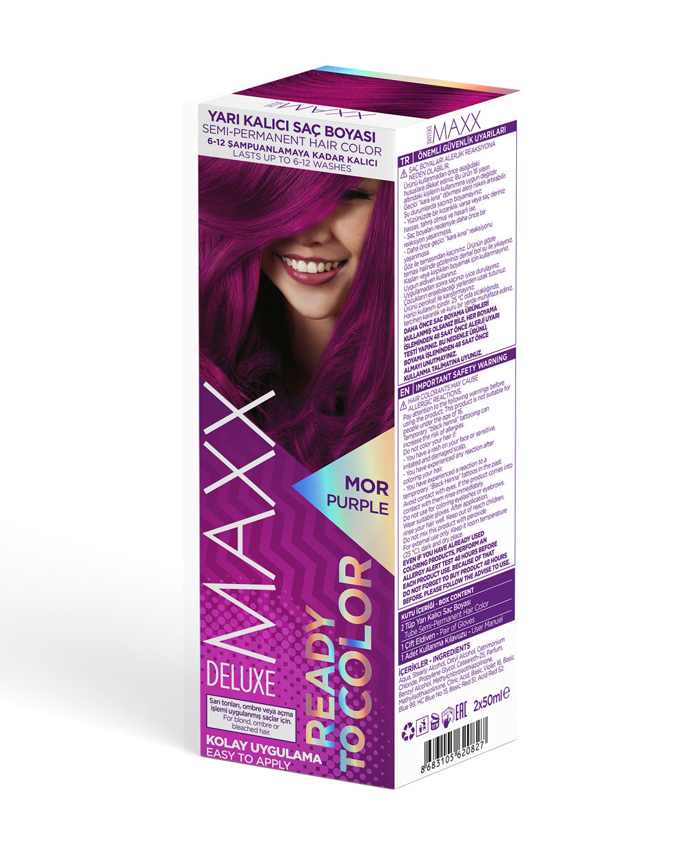 MAXX DELUXE YARI KALICI TÜP BOYA MOR