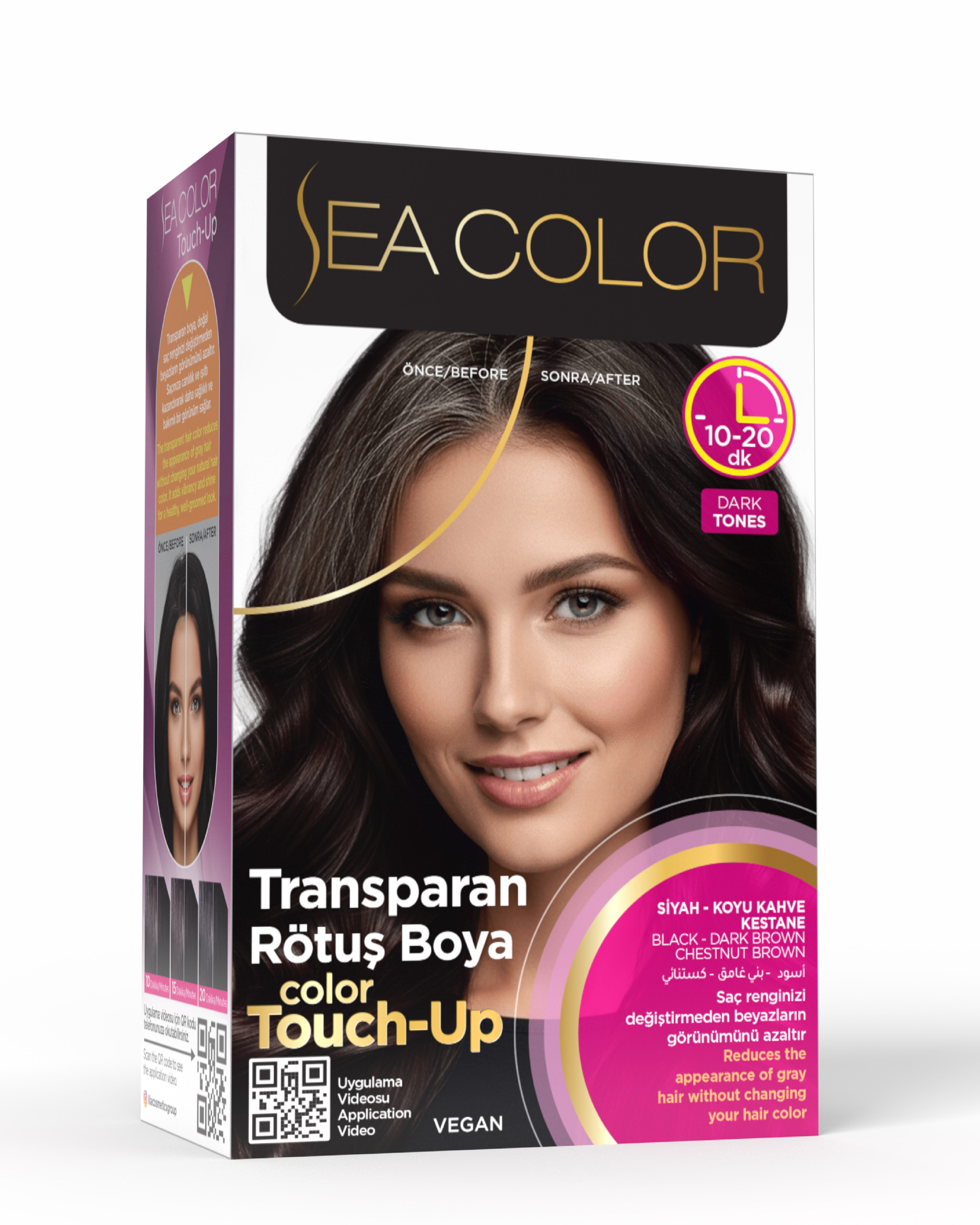 Sea Color Transparan Rötuş Boya Siyah- Koyu Kahve-Kestane